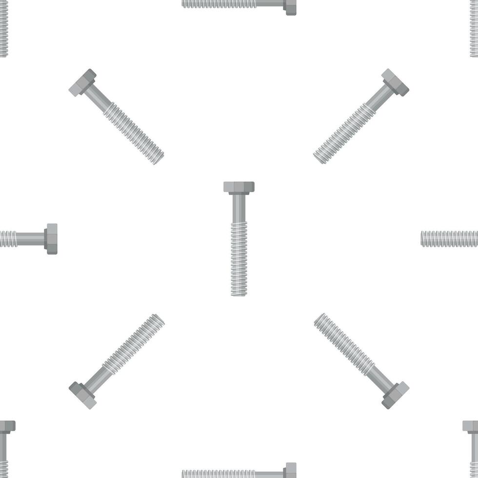 Seamless pattern of realistic metal bolt with external thread creating a visually appealing design vector