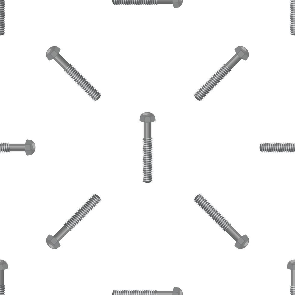 Carriage bolts seamless pattern on white background, representing construction and diy projects vector