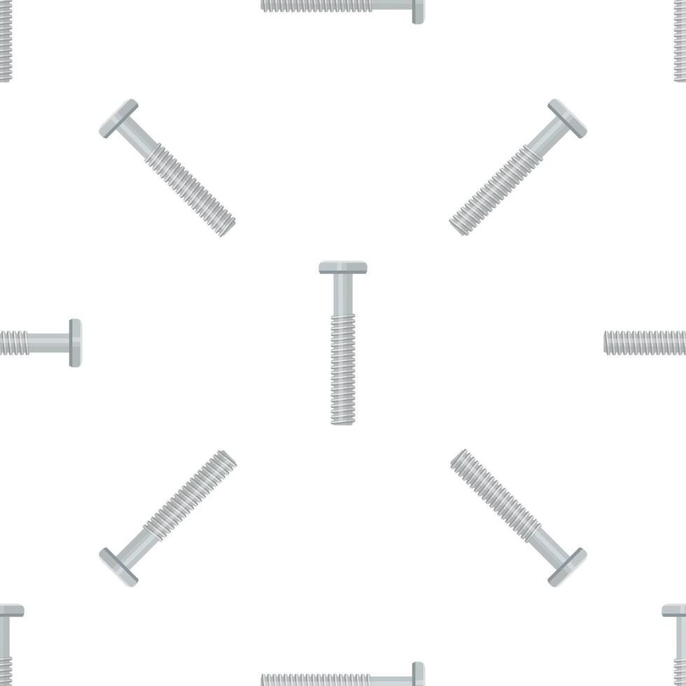 Seamless pattern of carriage bolts rotating on white background vector