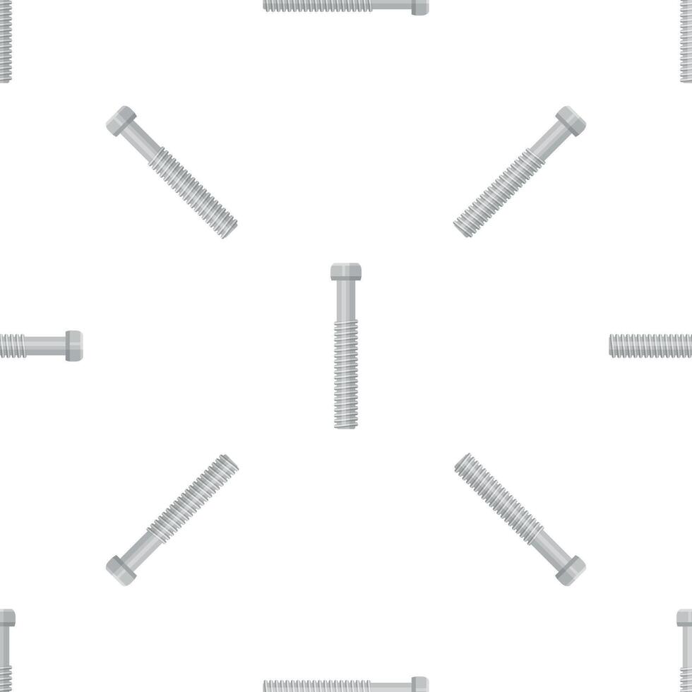 Seamless pattern with realistic metal bolt on white background vector