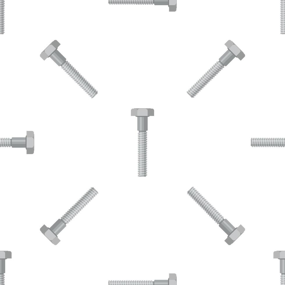 Seamless pattern of realistic metal bolts securing and fastening objects vector