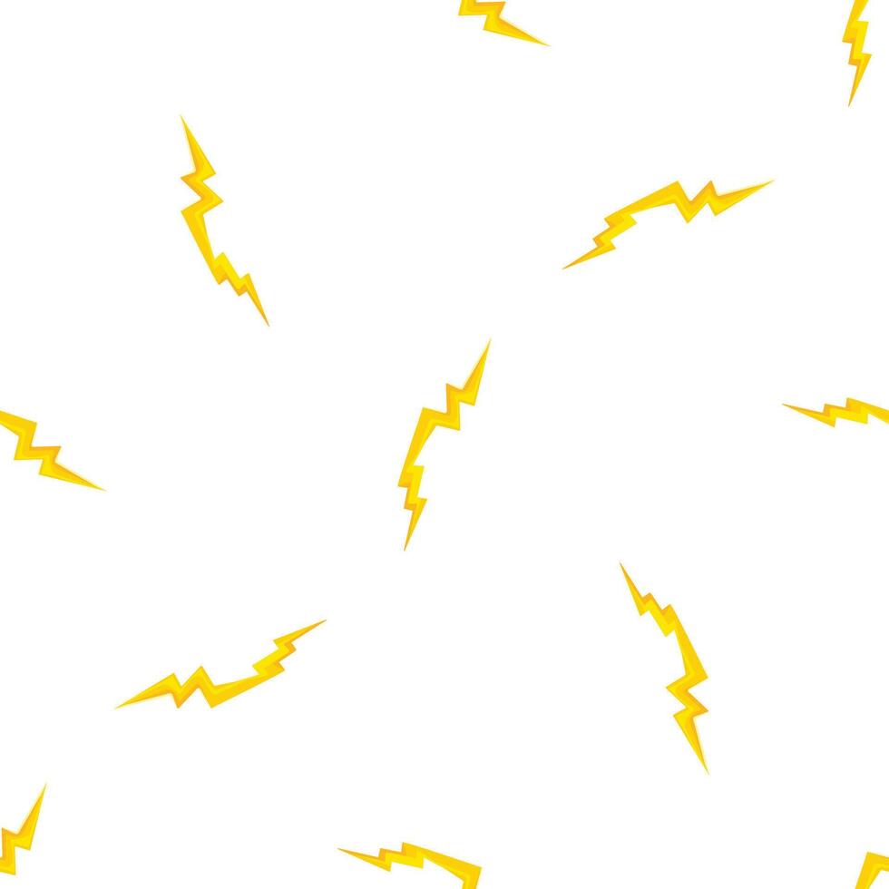 Seamless lightning bolt pattern illuminating white background vector