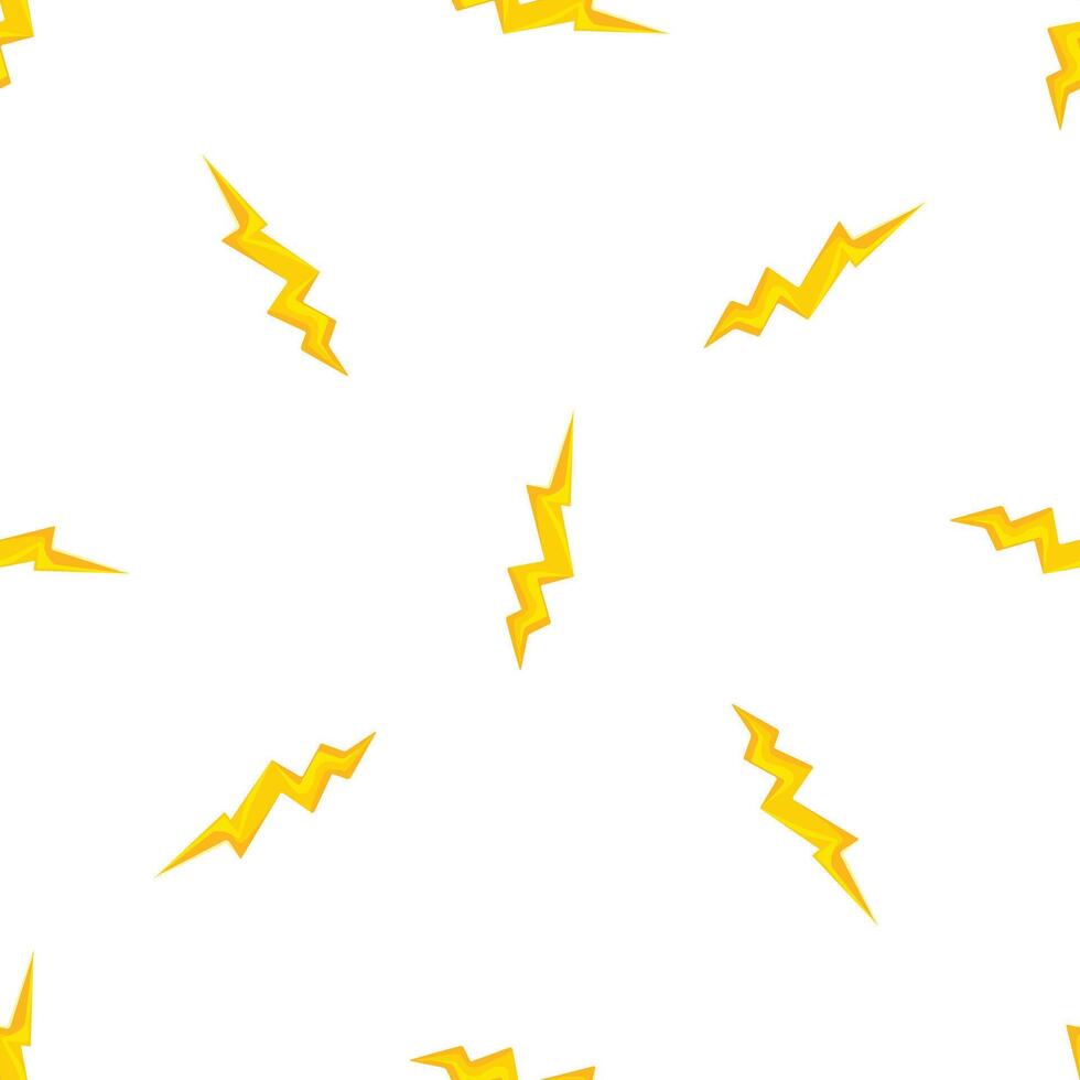 Seamless lightning bolt pattern illuminating white background vector