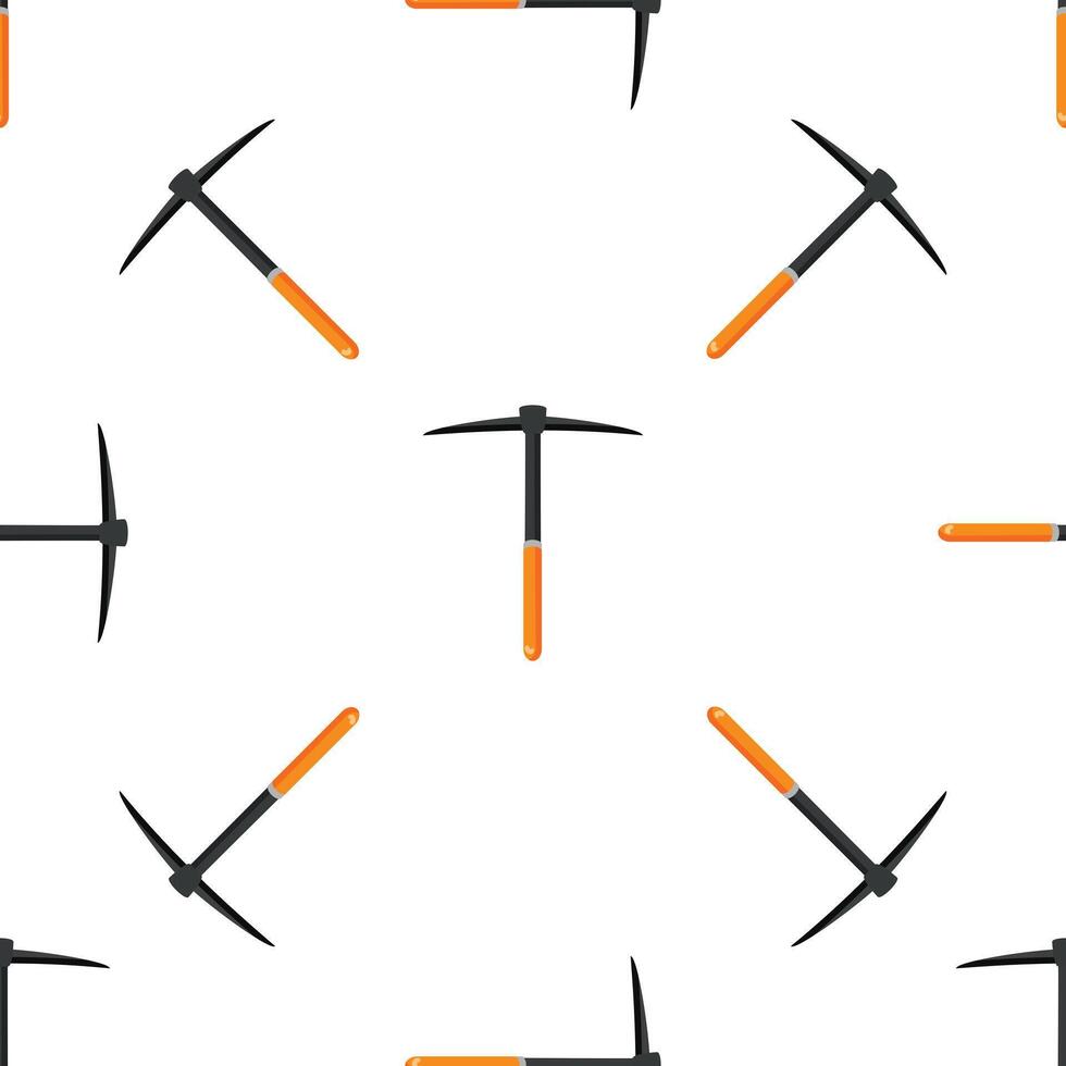 Pickaxe mining tool seamless pattern on white background vector