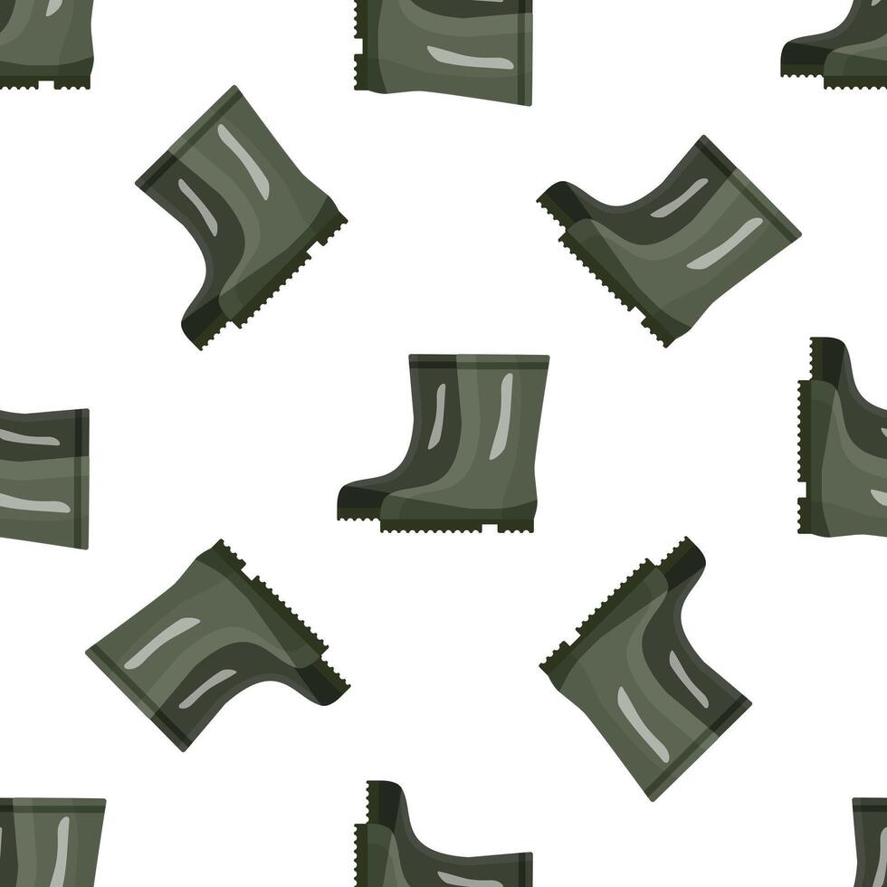 Seamless pattern with rubber boots for gardening or fishing on a white background vector