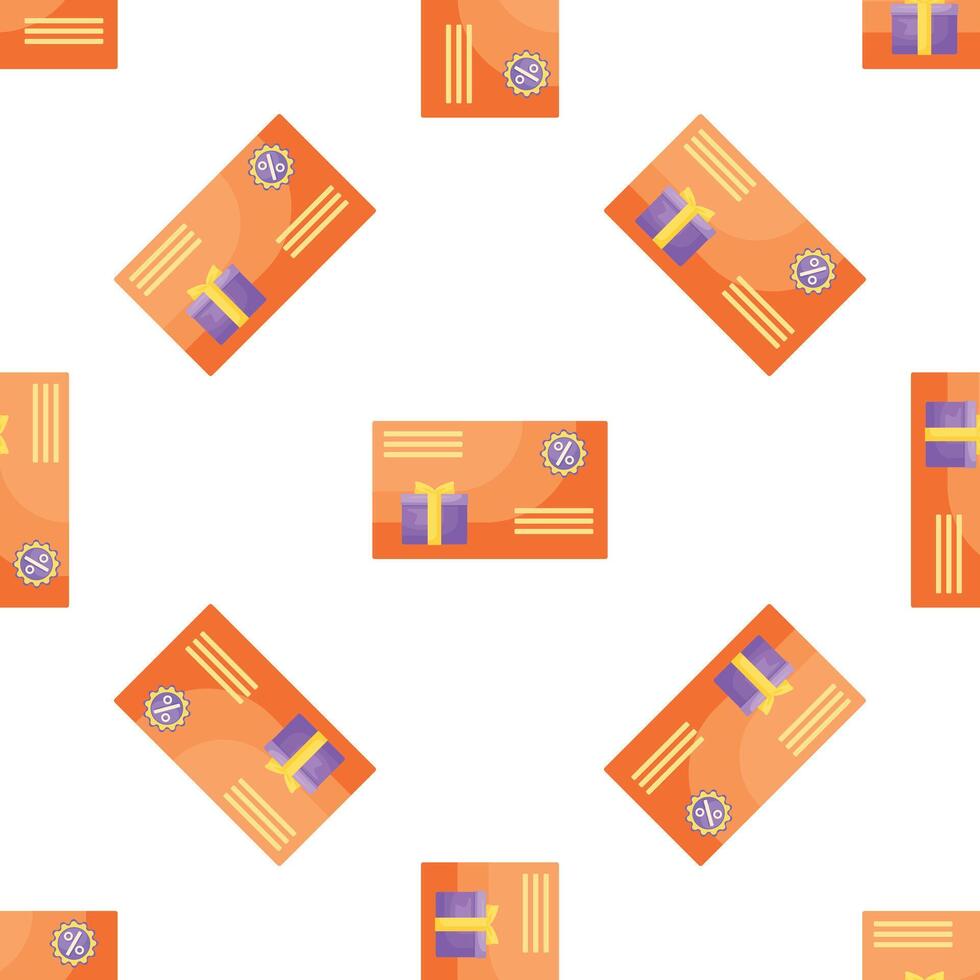 Seamless pattern with discount coupon representing special offer and gift box vector