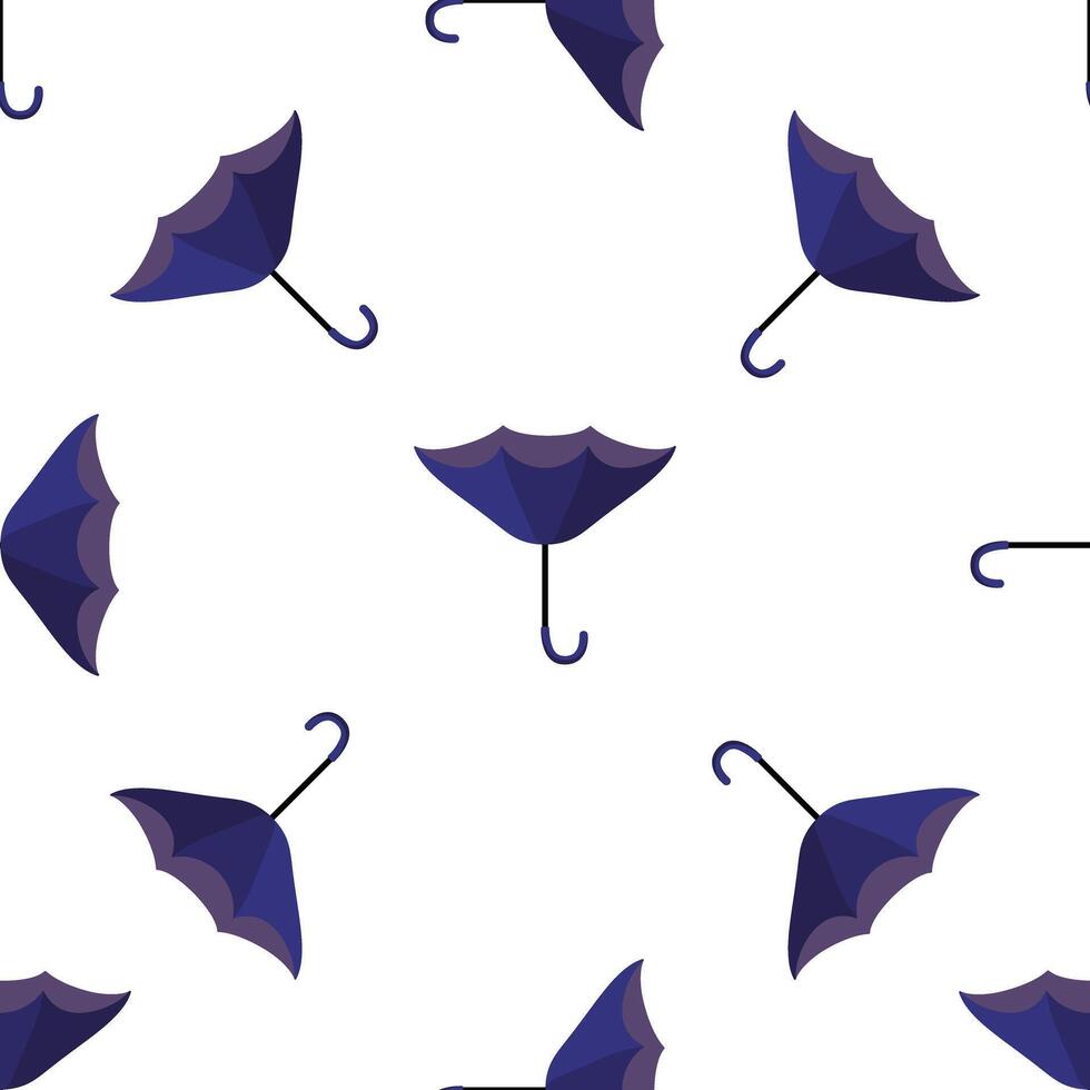 Seamless pattern with open umbrellas protecting from rain on white background vector