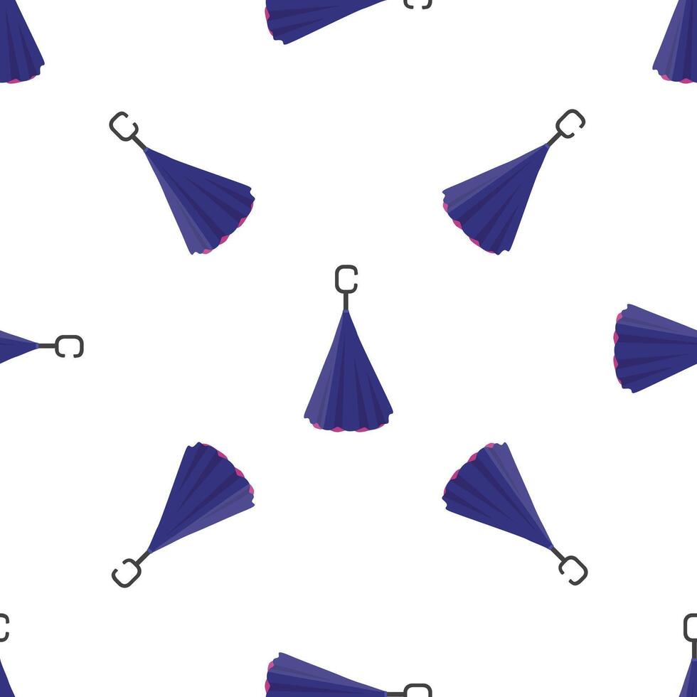 Folded umbrella seamless pattern repeating on white background vector