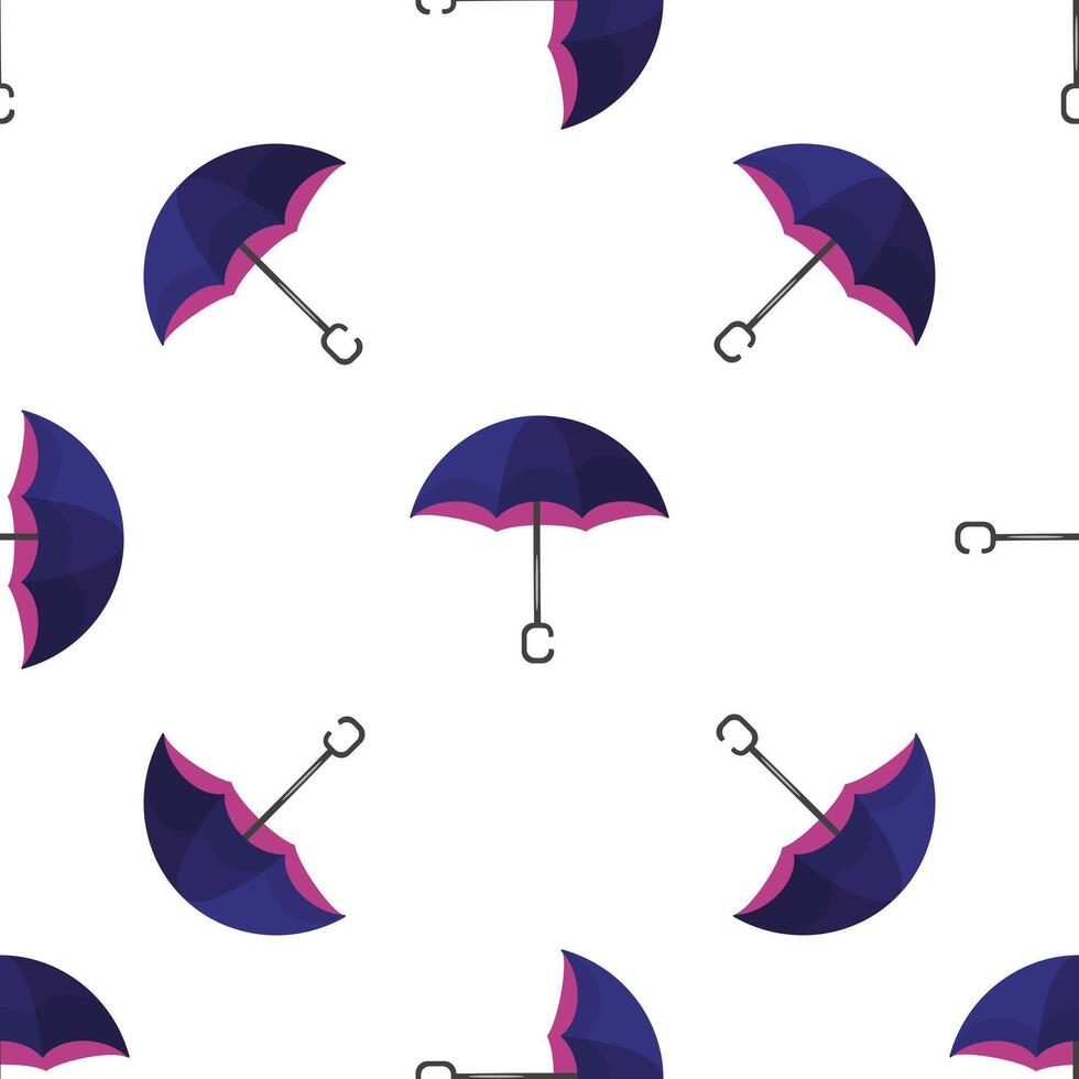 Seamless pattern with open umbrellas protecting from rain on white background vector