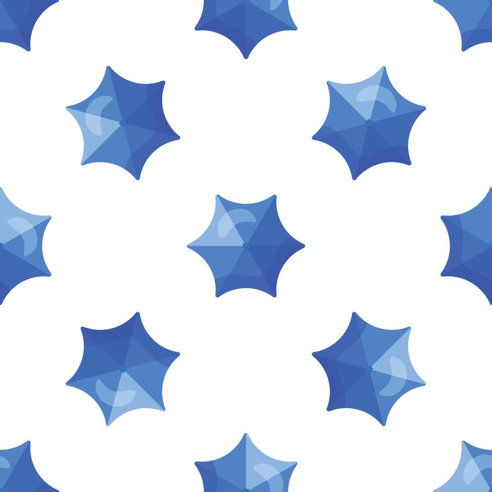 Blue parasols creating a seamless summer pattern on white background vector