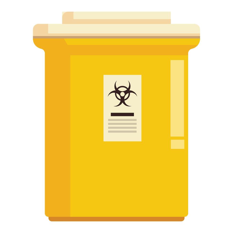 Medical waste container storing biohazard materials for safe disposal vector