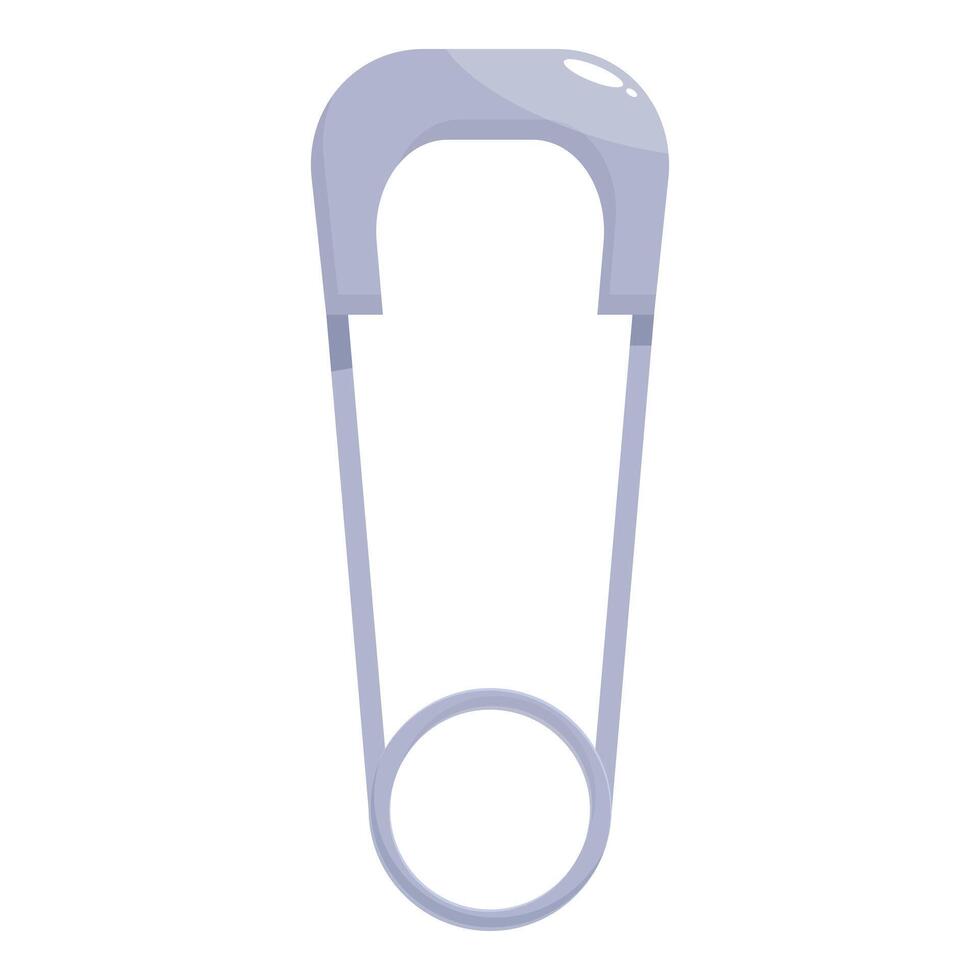 Closed safety pin securing fabric on white background vector