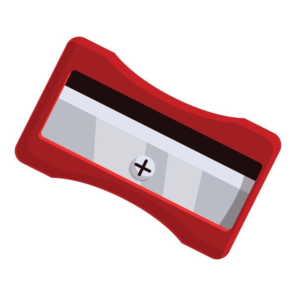 Red pencil sharpener with single blade for precise sharpening vector