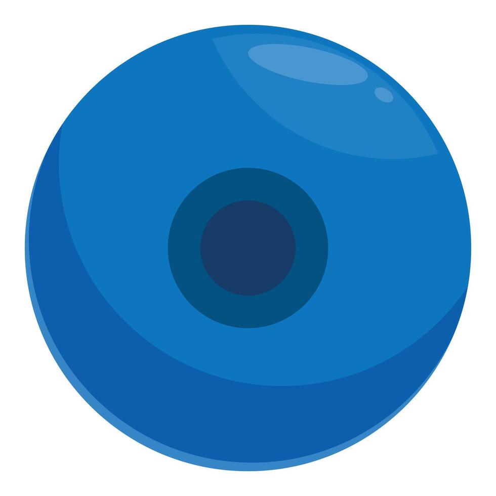 Blue sphere showing a darker circle in center and light reflections on top vector