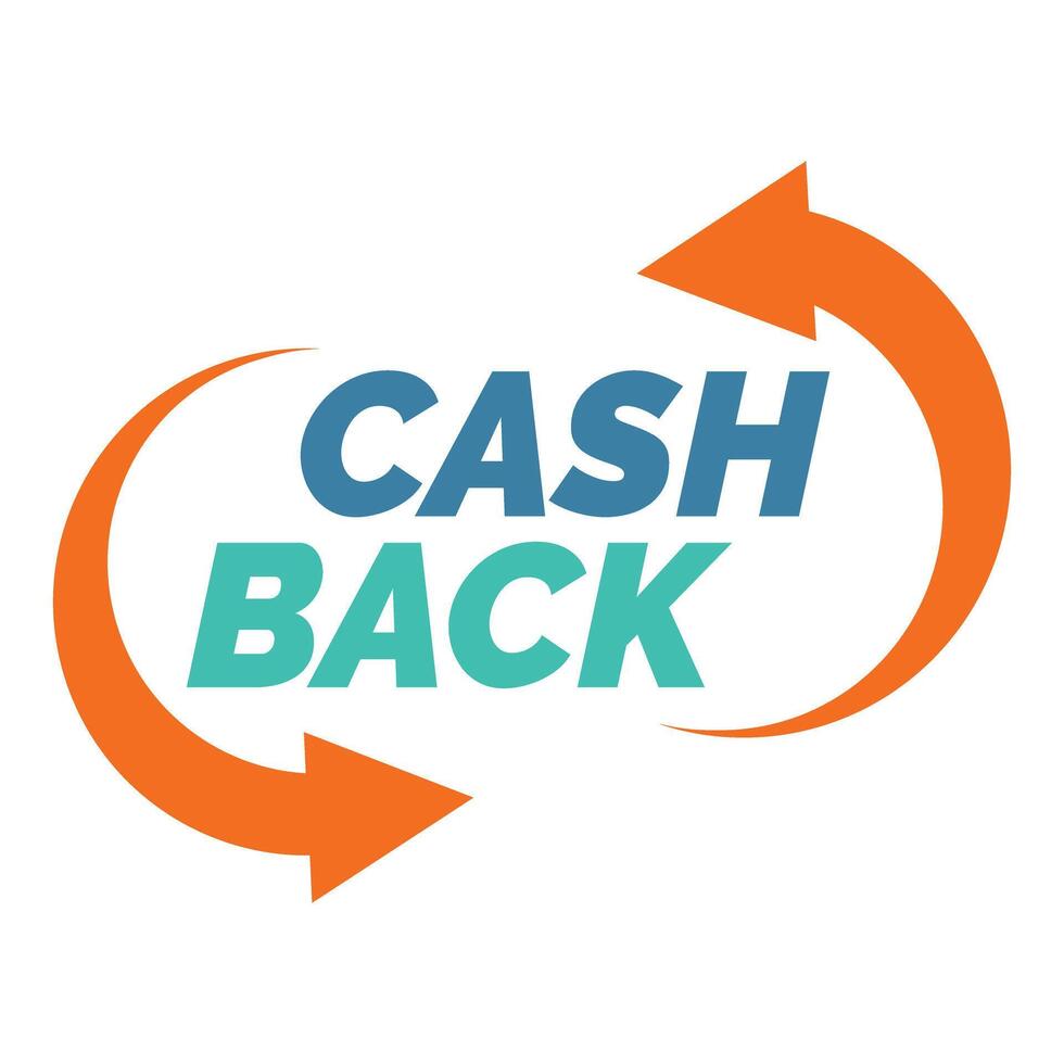 Cash back offer with rotating orange arrows vector