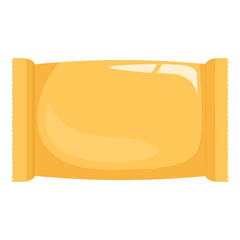 Golden sachet packaging displaying product freshness and quality vector