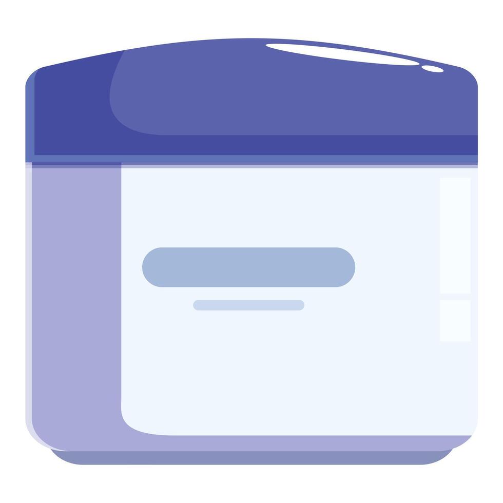 Cosmetic cream jar with blue lid for skincare routine vector