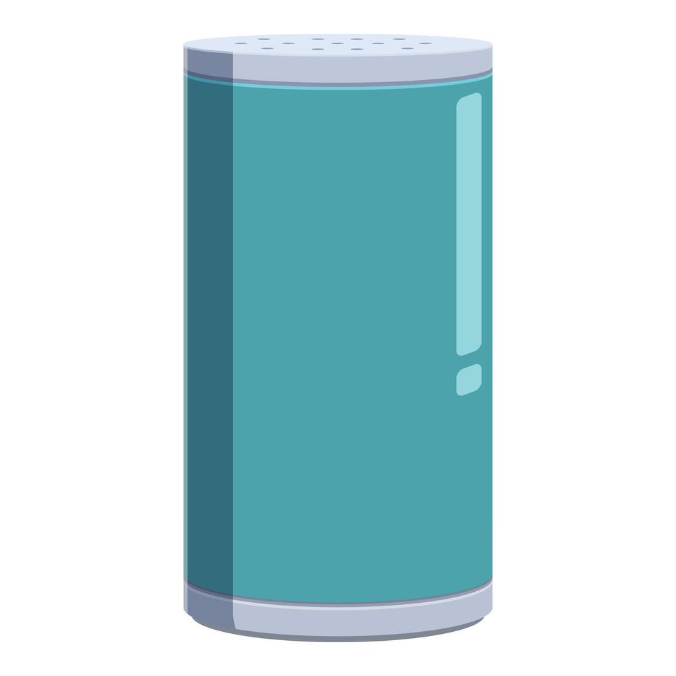 Smart speaker standing on white background with light reflection vector