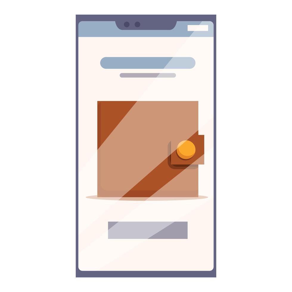 Mobile banking app showing digital wallet for cashless transactions vector