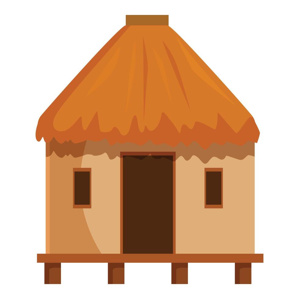African hut with thatched roof representing traditional housing vector