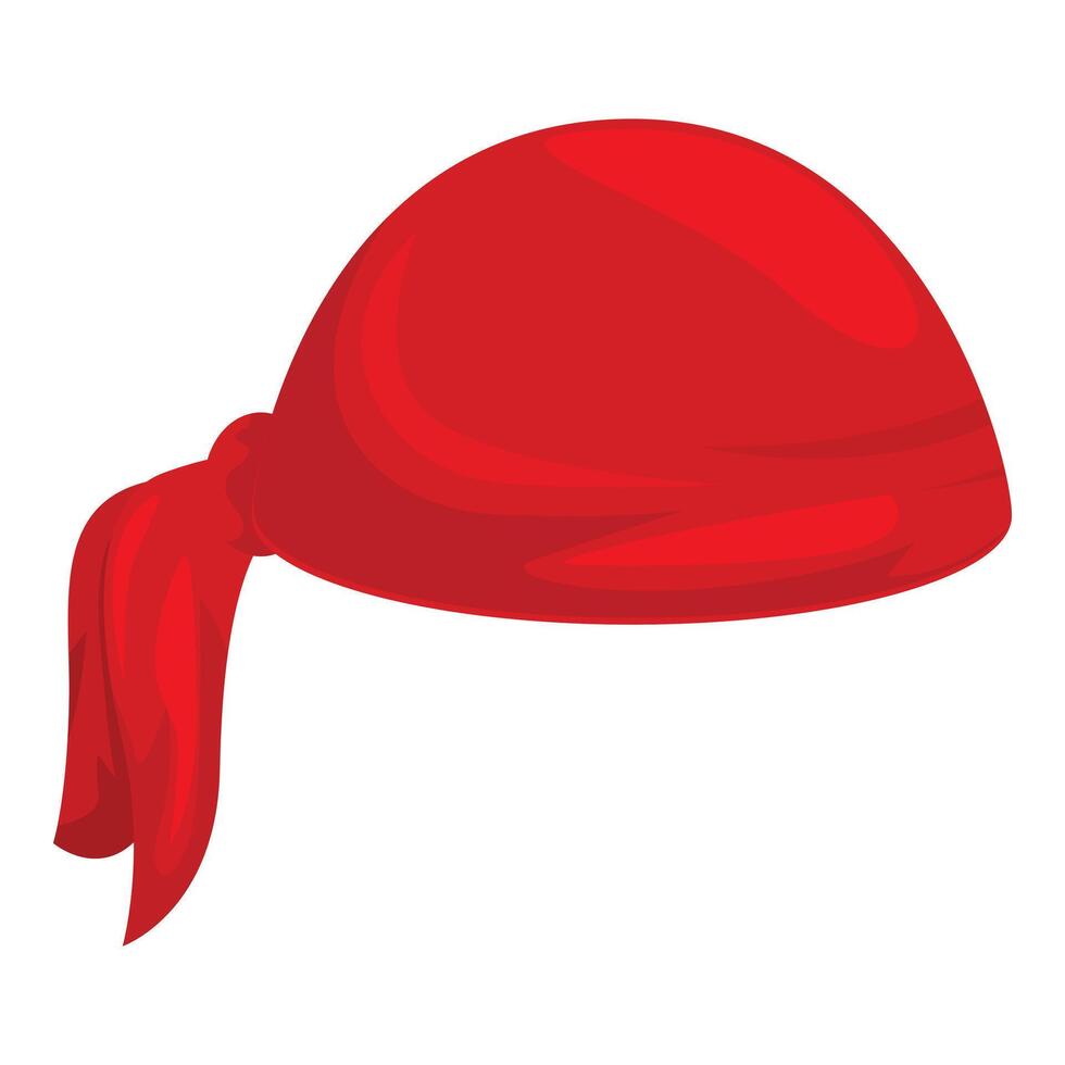 Red pirate bandana showing a knot and long tips vector
