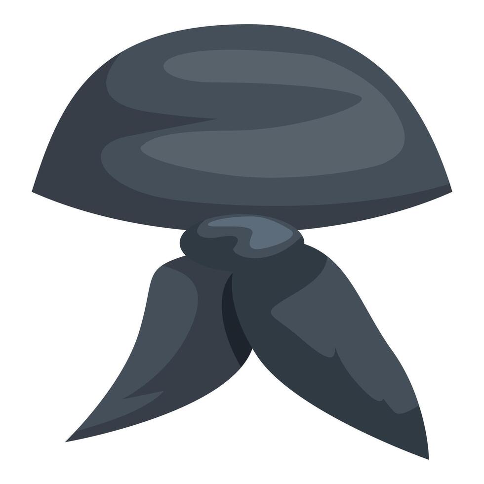 Dark gray bandana resting on white background vector