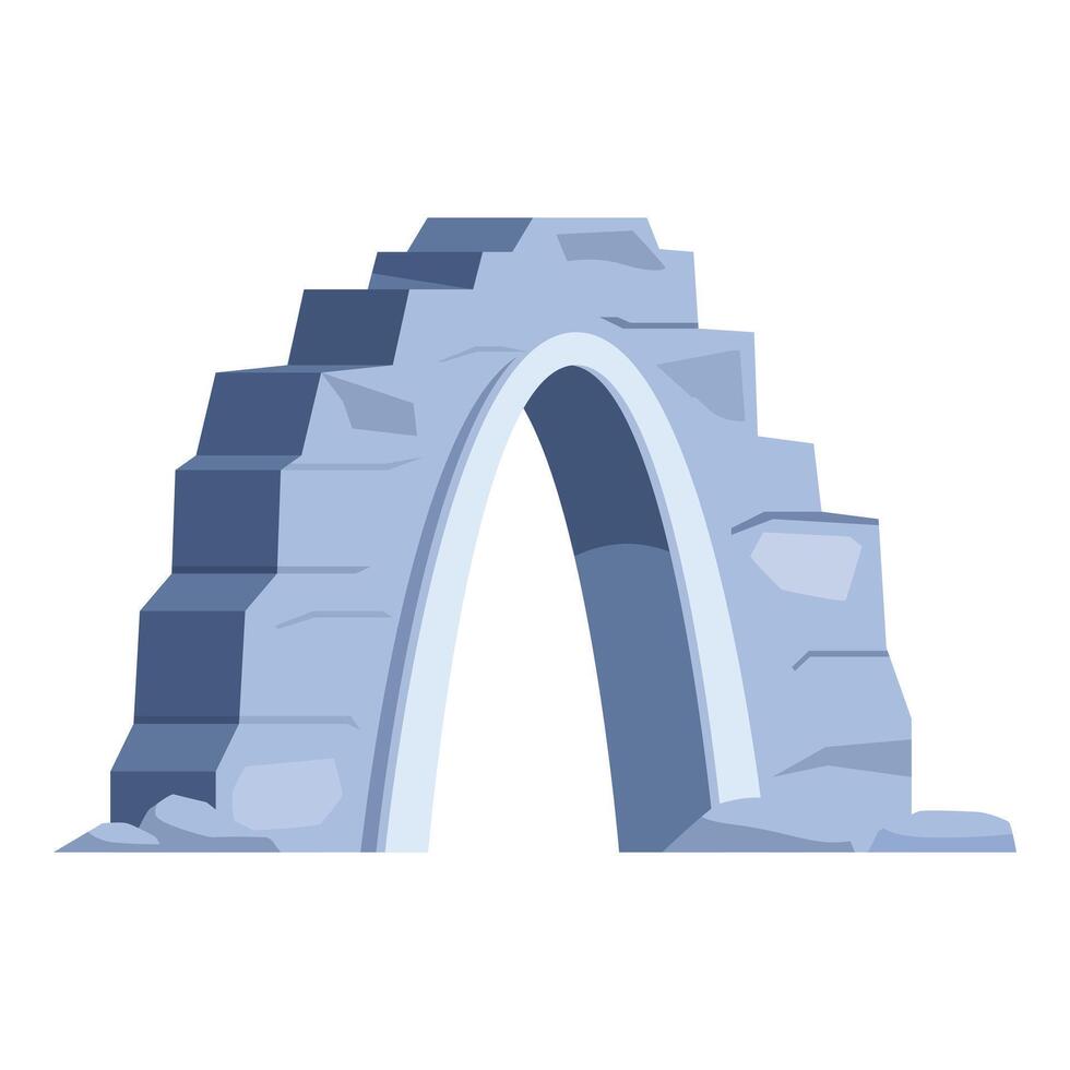 Stone arch bridge connecting two sides, symbol of unity and passage vector