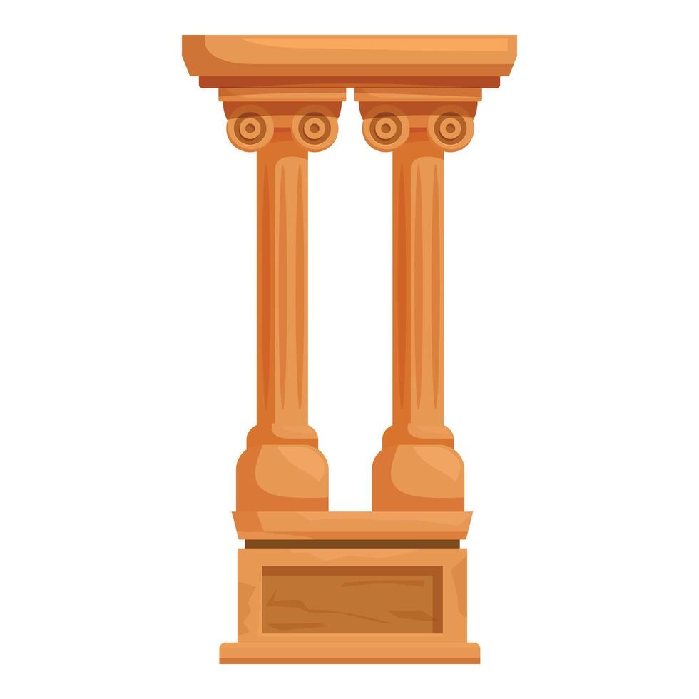 Two ancient greek columns supporting stone entablature vector