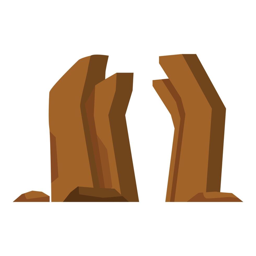 Two big brown rock formations emerging from the ground vector