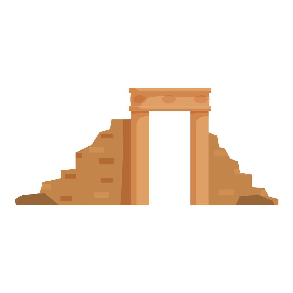 Ancient archway stands amidst ruins of historical site vector