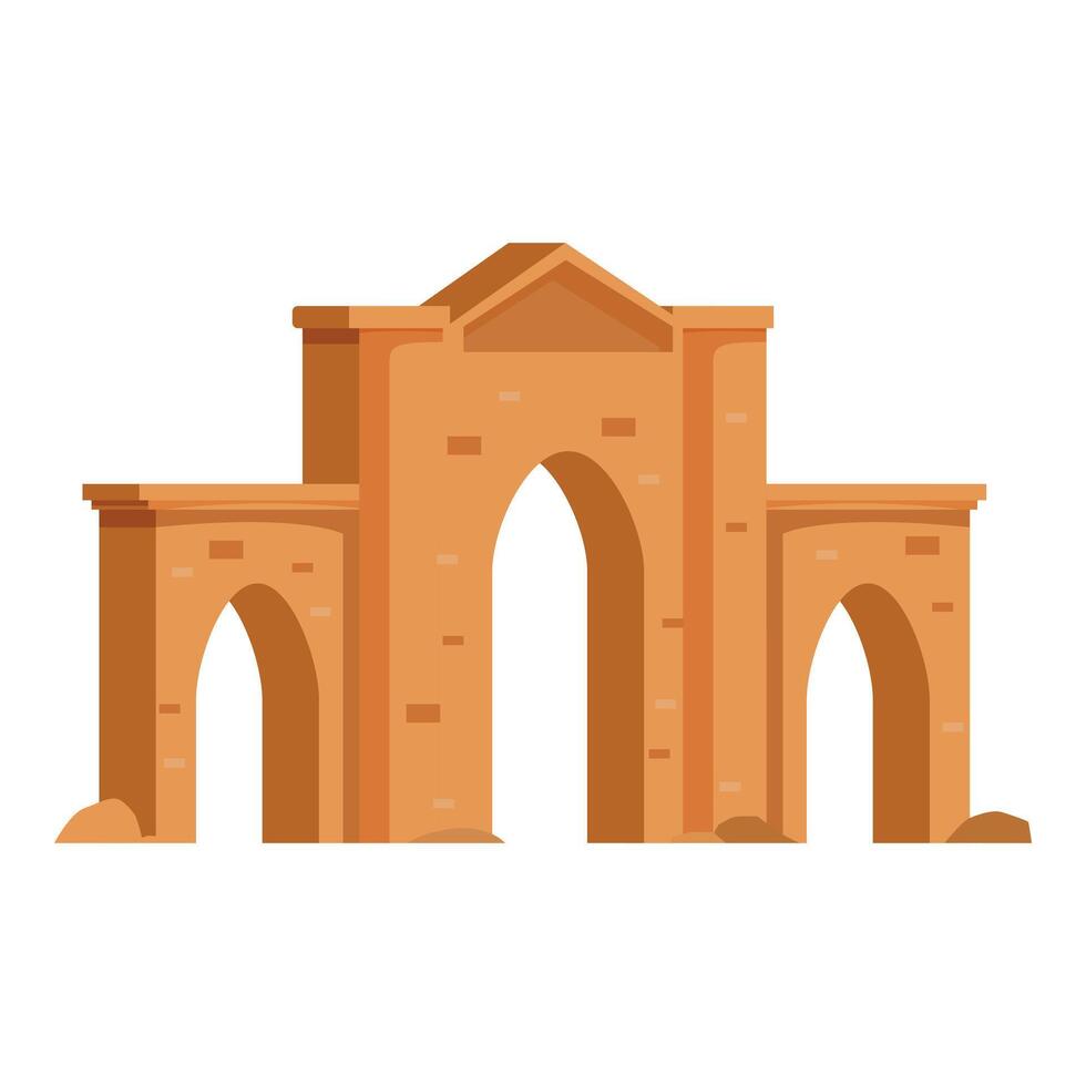 Ancient triumphal arch representing roman architecture standing majestically vector