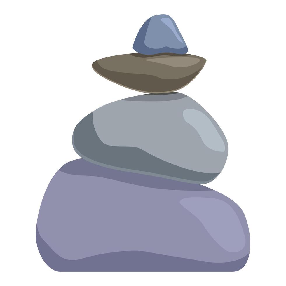 Stack of zen stones balancing, representing peace and mindfulness vector