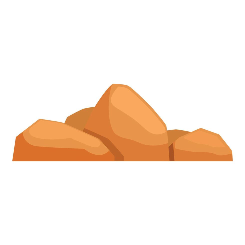 Group of rocks forming small mountain range in cartoon style vector