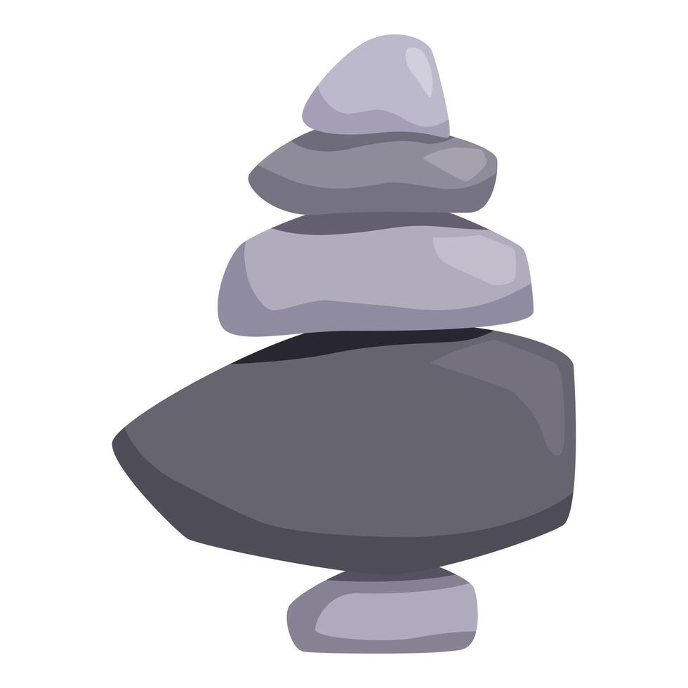 Stack of zen stones balancing, creating a peaceful atmosphere vector