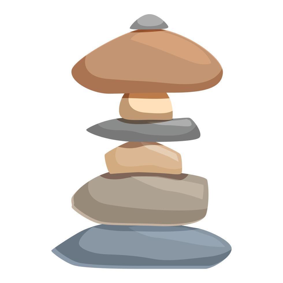 Stack of smooth stones balancing for harmony and mindfulness vector