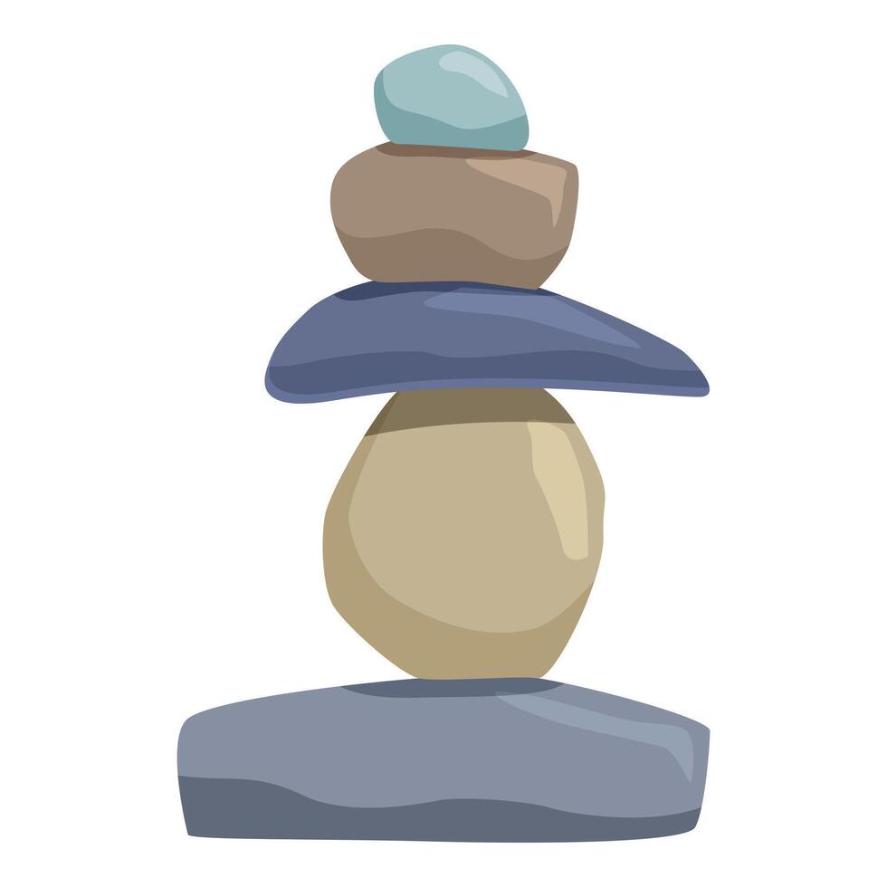 Stack of balancing stones representing harmony and mindfulness vector