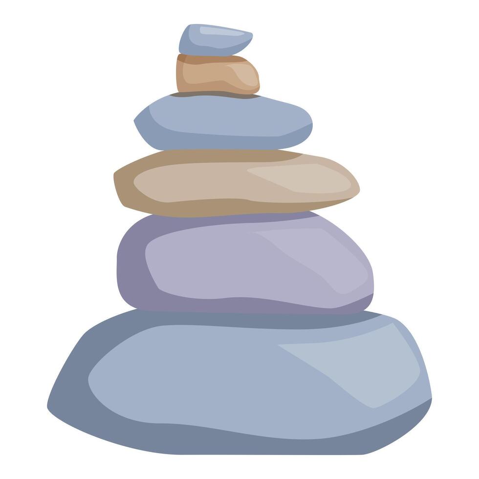 Stack of smooth stones balancing for harmony and mindfulness vector