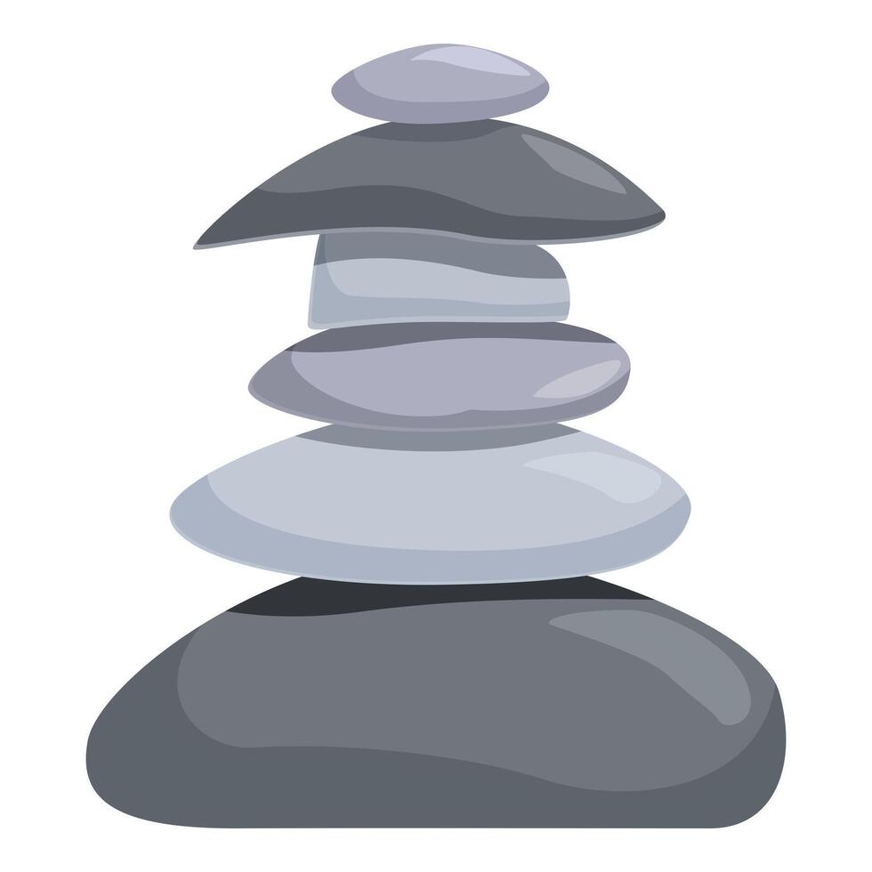 Stack of smooth grey balancing stones representing harmony and mindfulness vector