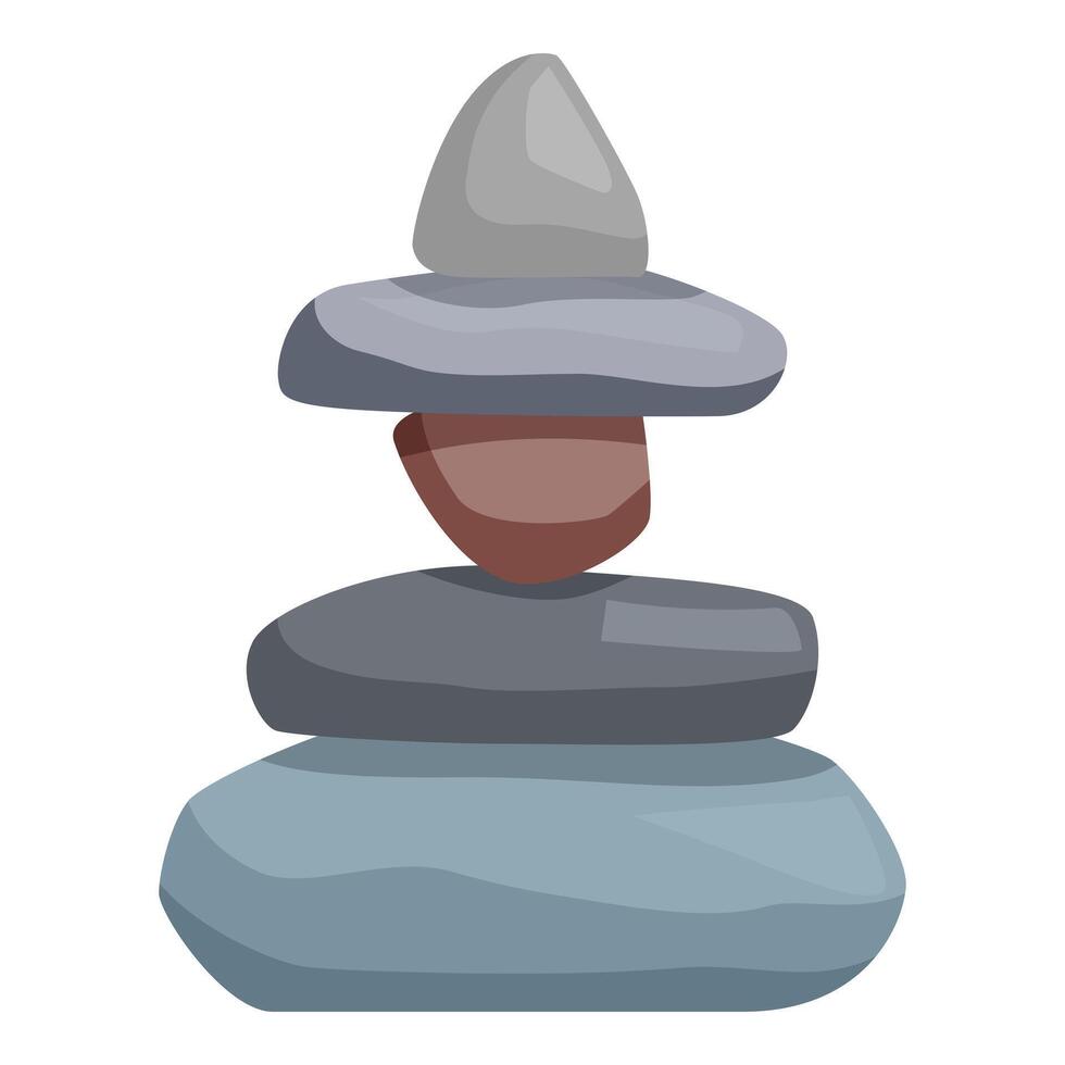 Stacked pebbles balancing for harmony and tranquility vector