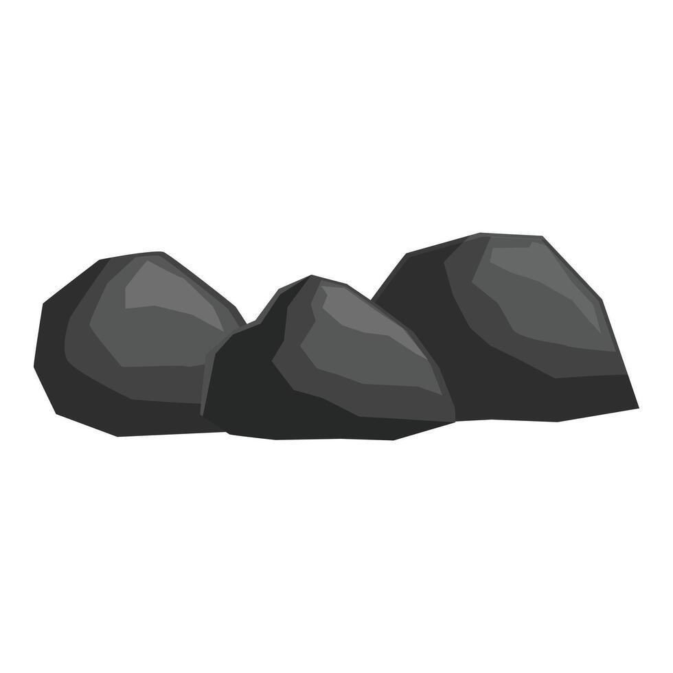 Three large gray rocks forming small mountain range vector