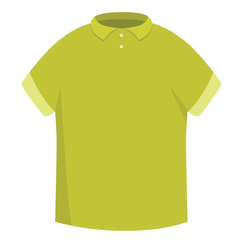 Green polo shirt with short sleeves and collar buttoned up vector
