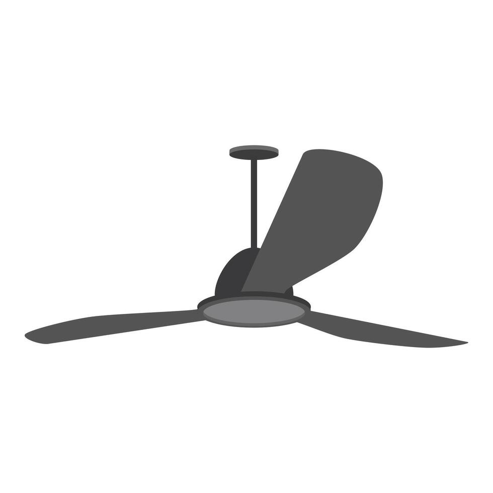 Ceiling fan rotating, providing cooling air circulation vector
