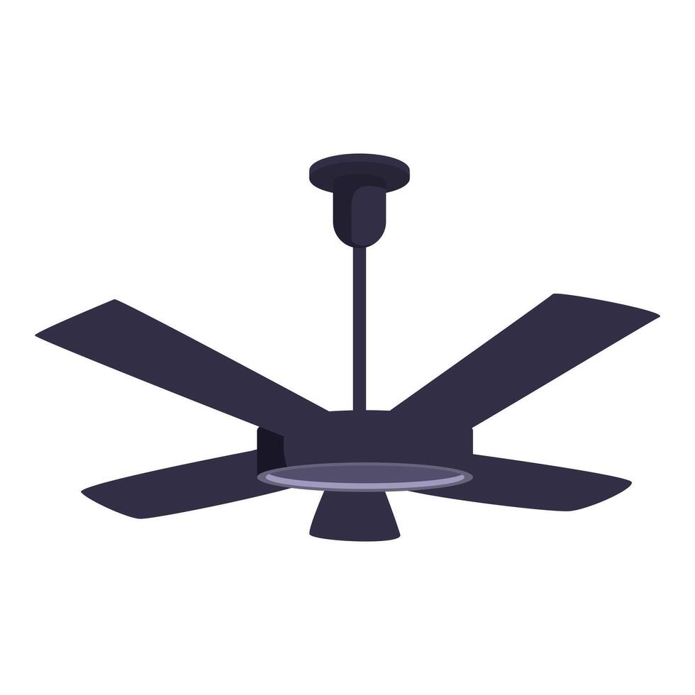 Modern ceiling fan rotating and providing cooling airflow vector