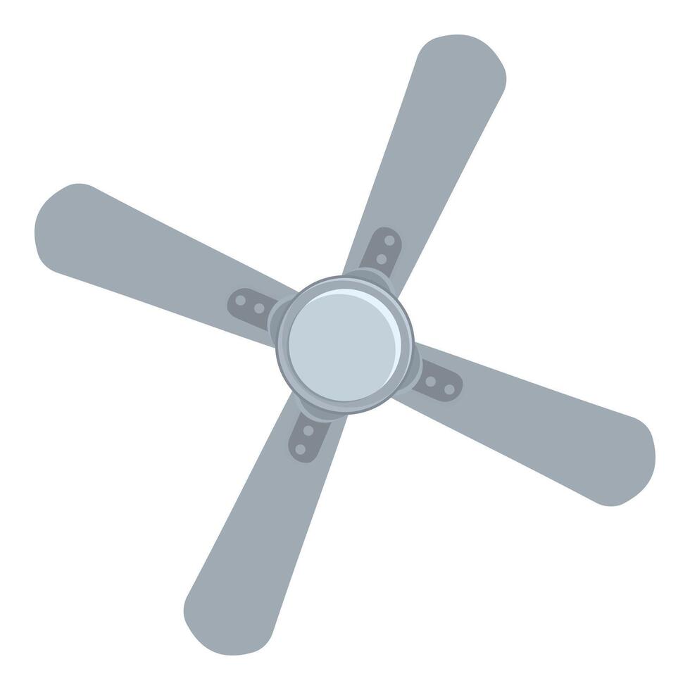 Ceiling fan rotating, providing cooling air circulation vector