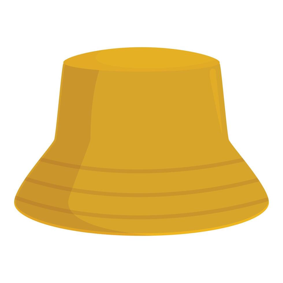 Yellow bucket hat protecting from sunlight during summer vacation vector