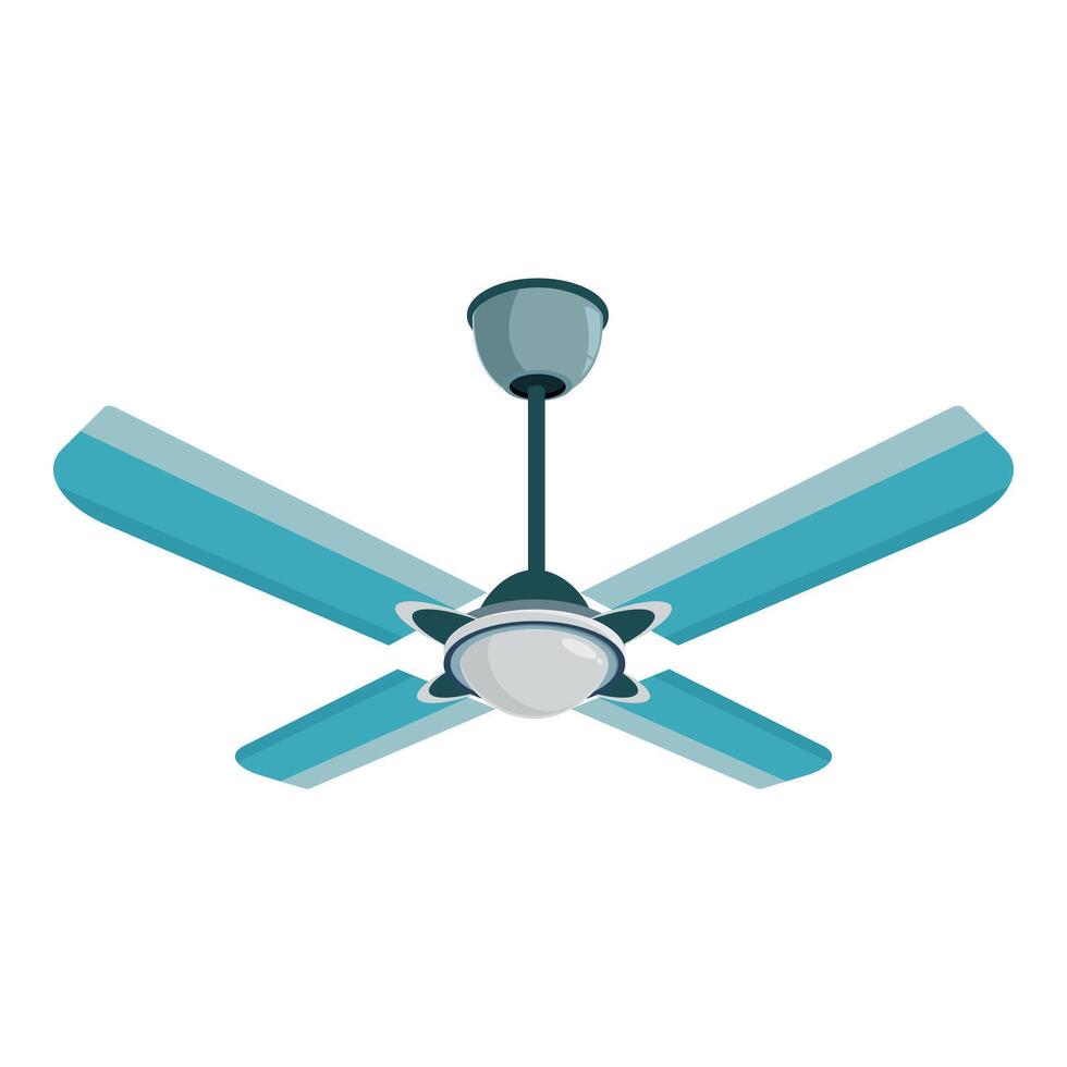 Modern ceiling fan rotating and providing cooling airflow vector