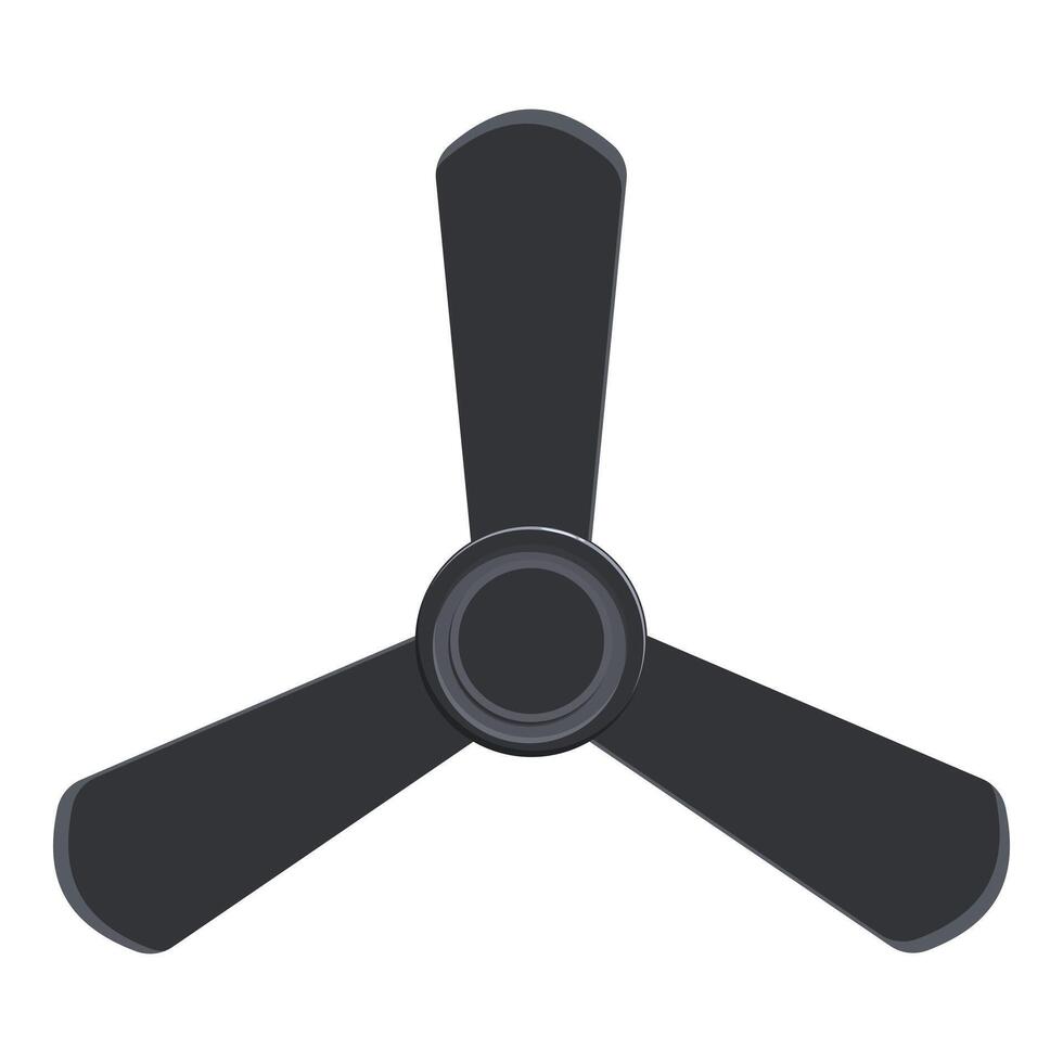 Modern black ceiling fan rotating to keep cool in summer vector
