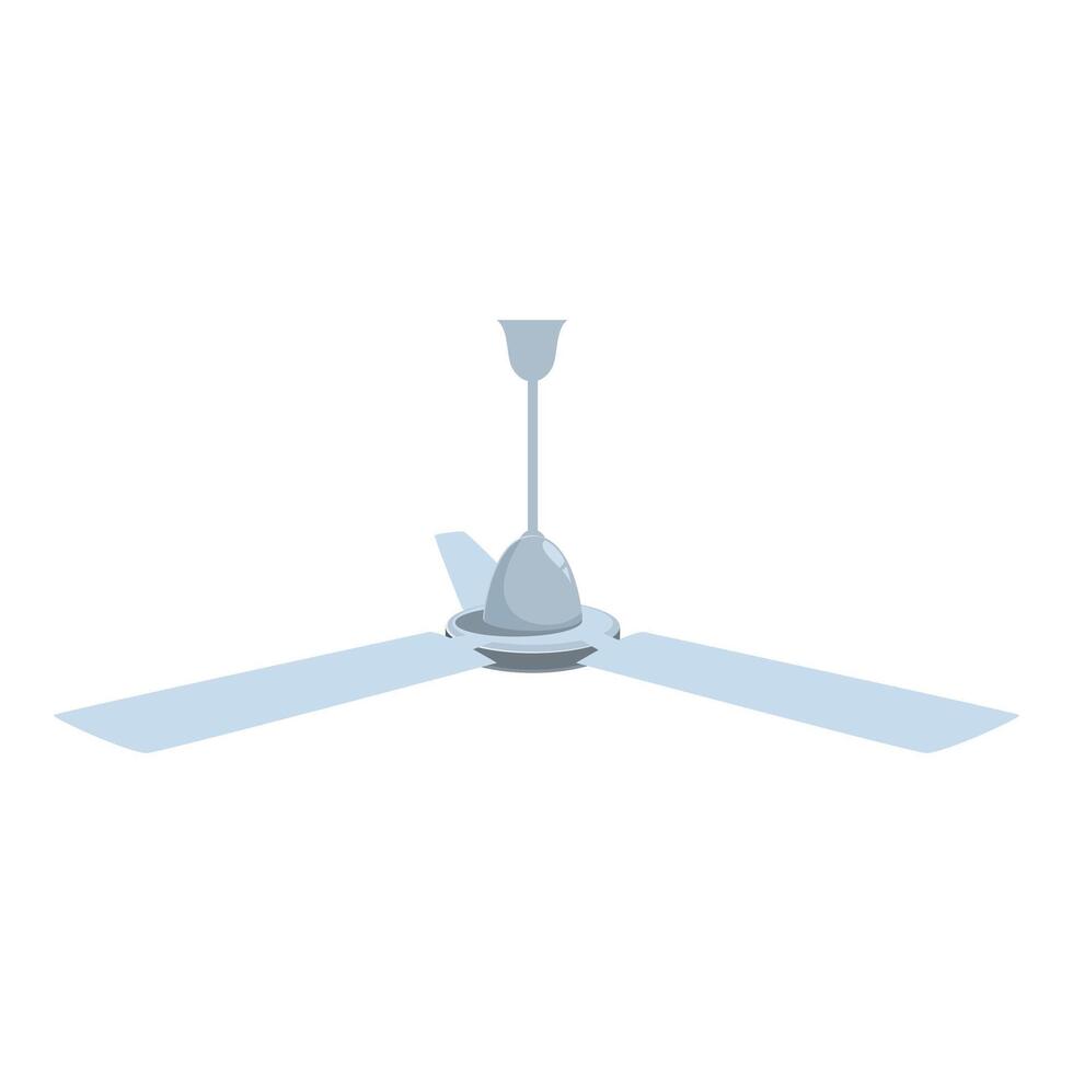 Ceiling fan rotating and providing cooling air circulation vector