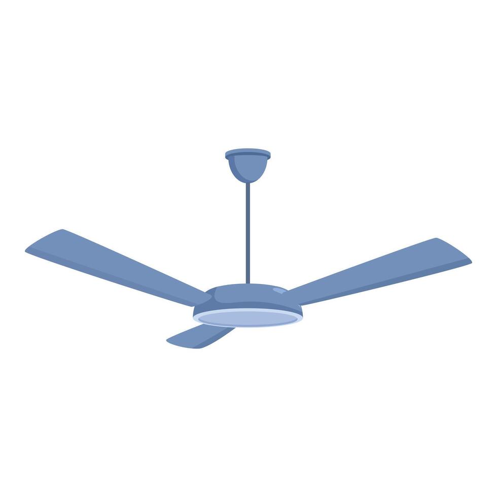 Modern ceiling fan rotating, providing cooling breeze in room vector