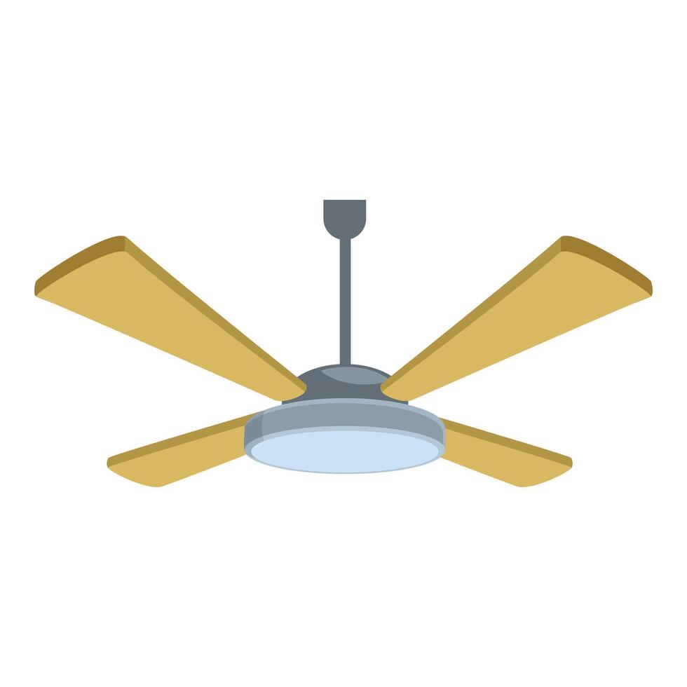 Modern ceiling fan rotating and providing cooling air circulation vector